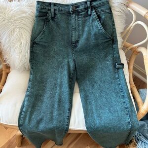 wild fable Washed Teal Green Relaxed Women's Carpenter Jeans
